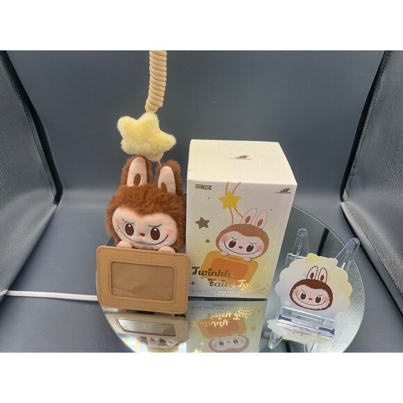 The Monsters Labubu Twinkly Fairy Tale Sparkly Surprise Card Holder OAK BROWN - Picture 1 of 2